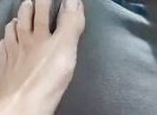Made him cum 2 times using my feet! Could not film first one couse ...