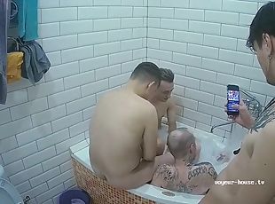 mandi, amatir, gambarvideo-porno-secara-eksplisit-dan-intens, pasangan, mandi-shower