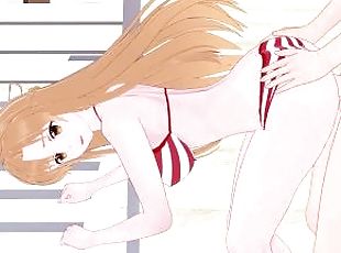 Asuna (Asuna Yuuki) and I have intense sex on the beach. - Sword Ar...