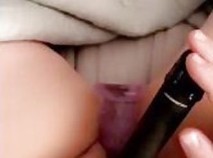 Chubby 23 year old masturbates with a dildo and vibrator, double st...