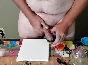 Dong Ross dick painting session: Abstract Boner Blast. Watch me pai...