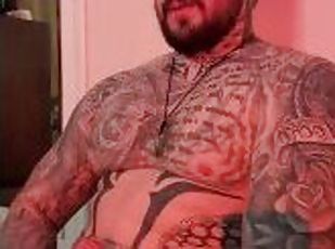 Tattooed hunk intensely moaned and cum after fucking his self passi...
