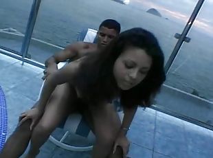 Sexy Latin chick gets her hairy pussy banged