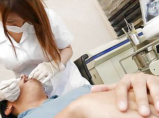 Yume Mizuki is a dentist and her patient's cock is too hard to...