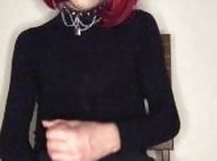 gözlük, mastürbasyon-masturbation, boşalma, travesti, amatör, üstüneyüzüne-boşalma, kocaman-yarak, genç, kızıl-saçlı, meni