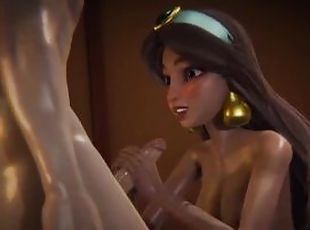 Aladine - princess jasmine have a romantic fucking in harem