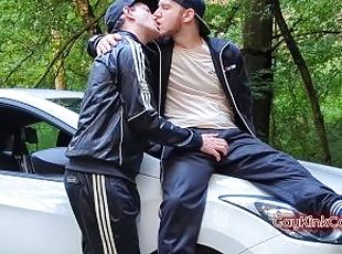 en-plein-air, public, amateur, anal, fellation, gay, couple, voiture, européenne, euro