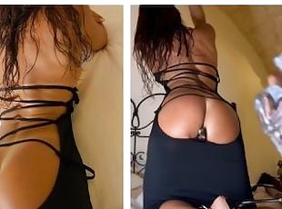 Tied up, whipping my ass while bringing me to orgasm, BDSM, Submiss...