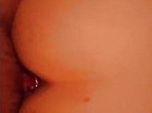 Girl with big ass and anal plug,creamy and deep doggystyle.Loud moaning POV