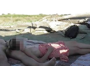 French teacher Blowjob Amateur on Nude Beach public to stranger wit...