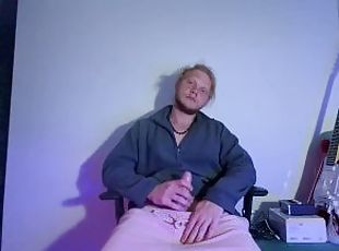 Slender long-haired handsome guy hid to jack off his hard cock and ...