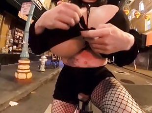 gros-nichons, énorme, public, amateur, compilation, seins, fétiche, exhibitionniste, clignotant