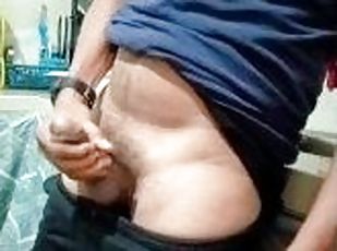 papá, masturbación, amateur, chorro-de-corrida, polla-enorme, gay, a-solas, papi, tatuaje, polla