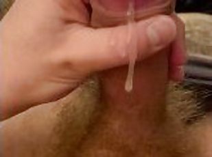 Big Hairy Cock Cums Multiple Times in a Row, Three Full Cumshots (M...