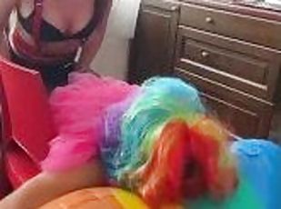 Anal tuck and deep throat for Lgbt sissy slut in stockings. Full vi...