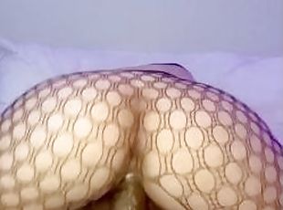 Riding my 12 inch BB Dildo in Fishnets- Follow my OF to chat @cream...