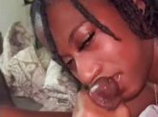 onani, blowjob, ebony, stor-pikk, handjob, deepthroat, massasje, pov, mann, cum