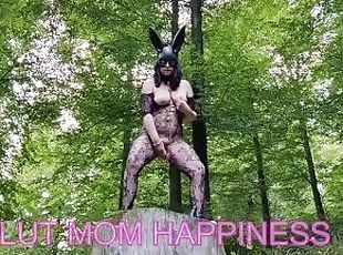 Cosplay hot milf in a bodysuit and bunny mask masturbates until she...