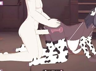 Lust's Cupid, a 2D sex simulation game Sexy Girl dressed as a cow c...