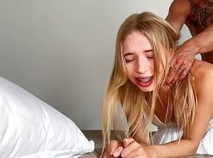 Cute teen with braces likes to fuck