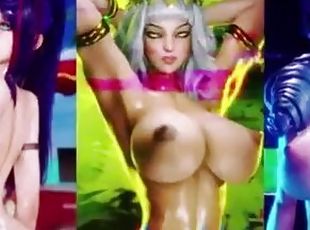 asiático, culo, tetas-grandes, anal, lesbiana, anime, hentai, 3d, tetas, culazo