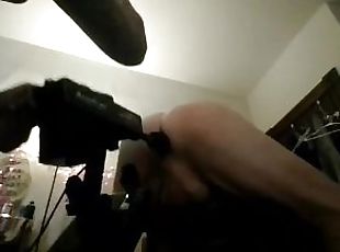 Biggest Black Dildo on My Fuck Machine Wrecks His Asshole Then I sm...