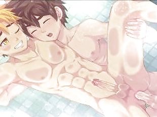 baden, homosexuell, creampie, anime, hentai, 3d, perfekt, fetisch, twink, raue