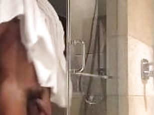 Hot Latin guy taking shower nice cock and ass