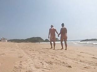 nudist, udendørs, offentlig, amatør, hjemmelavet, par, strand, blotteri