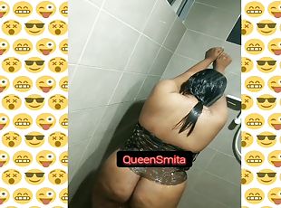 Silk Smita Shower Tease Showing Her Big Chunky Ass And Big Brown Ni...