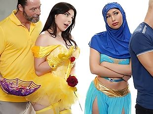 DaughterSwap - Hot Stepdaughters In Costumes Keira Croft & Penelope...