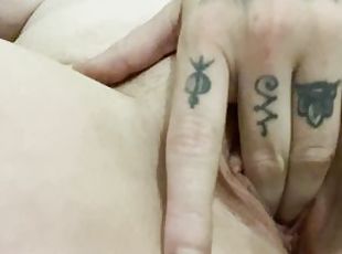 masturbation, amateur, doigtage, solo, tatouage