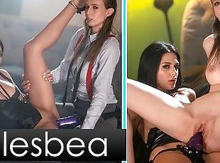 Lesbea Mia Trejsi and big tits Swedish babe dominant lesbian strapo...