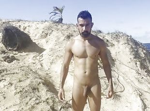 nudist, javno, amaterski, gej, plaža, fetiš, solo, mišičasti, kurac, fleširanje