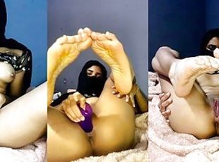 masturbare-masturbation, tasnit, adolescenta, arab, picioare, calarind, dildo, tate-mici