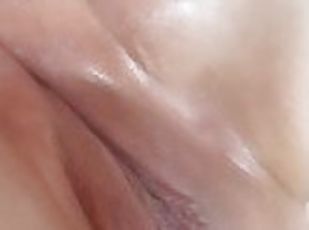 I play with my wet pussy until I cum squirting and I put my dildo i...