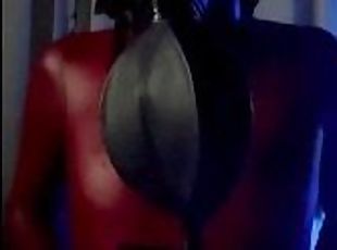 Latex Slut cooks her genitals with electricity and gets fucked with...