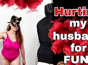 Hurting my Husband! Femdom Games Bondage Spanking Whipping Crop Can...