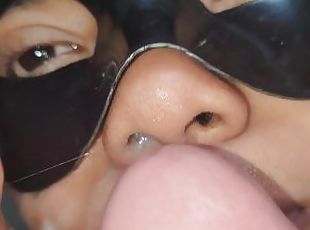 ekstrem, deepthroat, svelging, slave, ludder, cum, datter, frekk, far, drikking