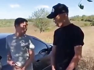 Straight guy fucks 18 year old student outdoors in the car and they...