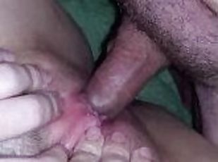 Filthy slut spreads her pussy whilst being filled with her boyfrien...