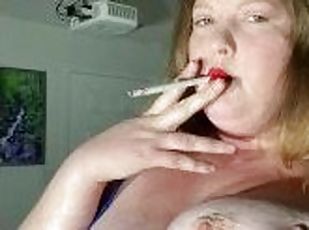 amatør, bbw, fetisj, alene, røyking