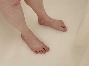 banhos, esposa, amador, mulher-madura, pés, fetiche, chuveiro, sozinho