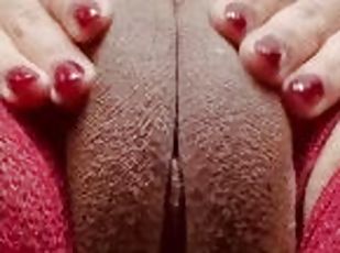 My little fat pussy takes a glass dildo deep. Color video.