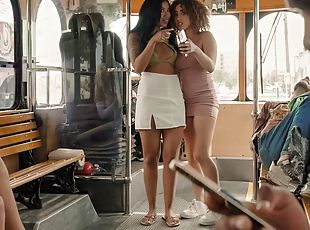 The Fucking Public Bus Threesome Video With Kira Perez, Damion Days...