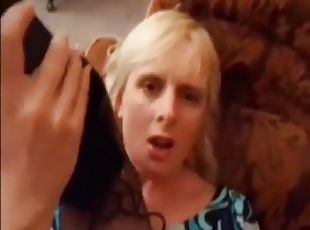 Bored blonde slutwife jammed  jizzed in her a-hole