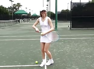 Sexy Ella plays tennis and wants to be fucked balls deep in POV