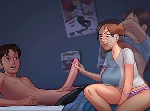 Summertime Saga - My roommate gets fucked before bed by a huge cock...