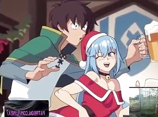 waifu hentai celebrates Christmas with a big cock in her vagina unc...