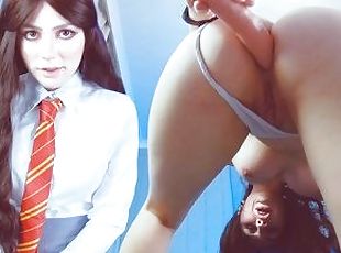 Anal slut Hermiona Granger seduces you her young body, dances strip tease and asks to fuck her butt